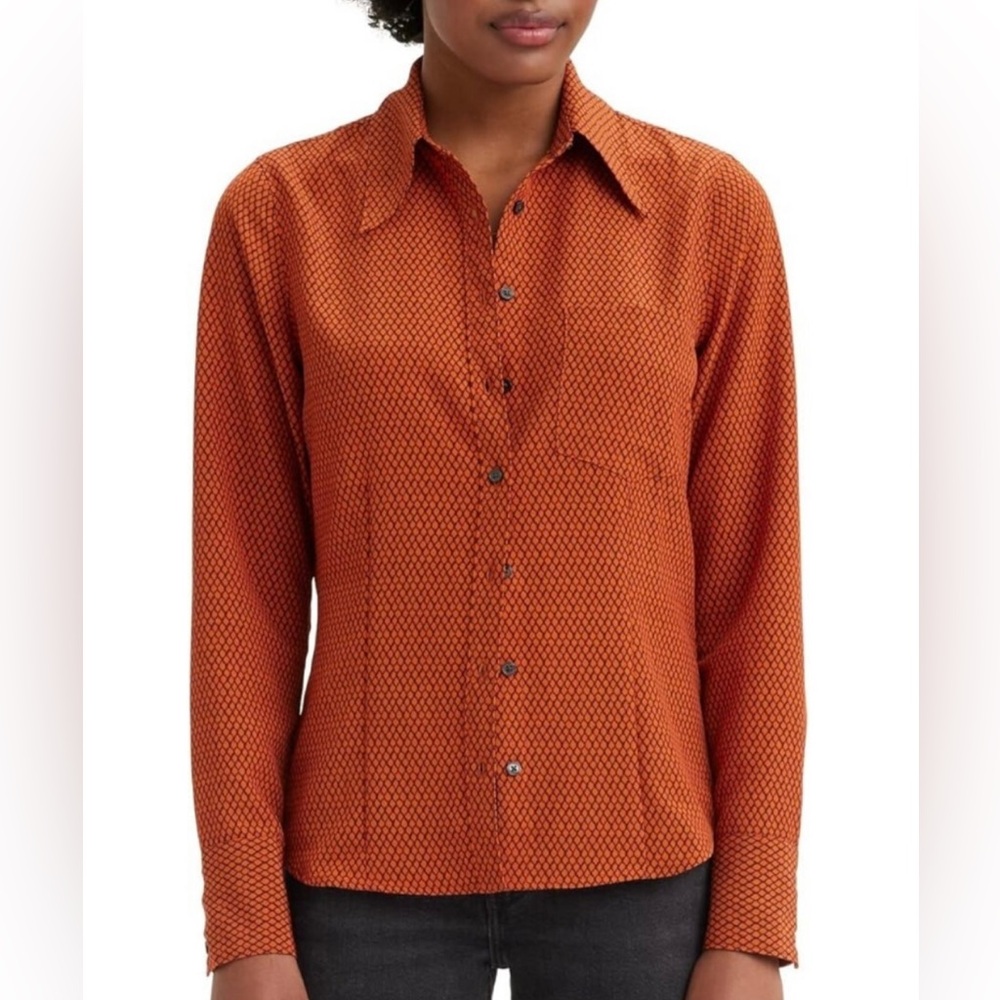 Levi’s Jasper Everyday Blouse Button Top Vintage Print Rust